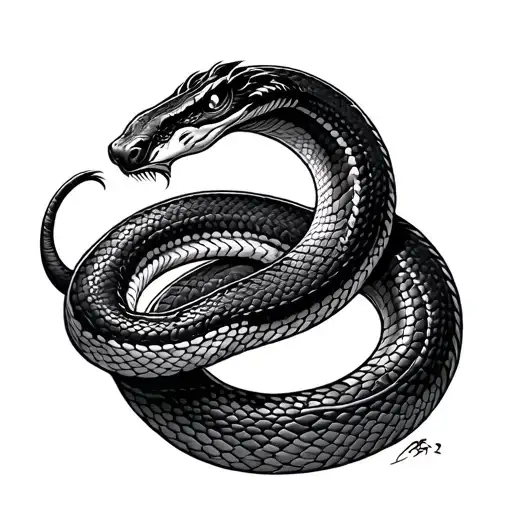 Japanese Snake tattoo design idea