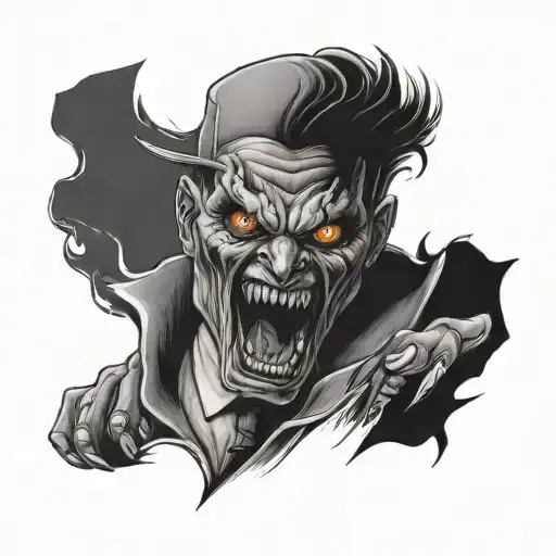 psycho killer stalking tattoo design idea