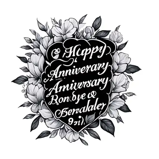 anniversary date written tattoo design idea