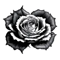 upside down rose tattoo design idea