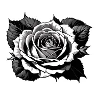 upside down rose tattoo design idea
