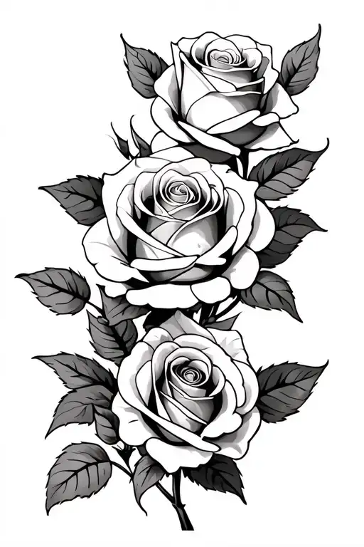 4 roses intertwined tattoo design idea
