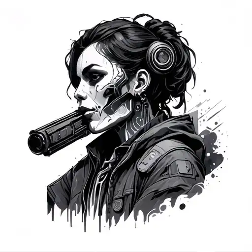 Sandevistan Cyberpunk tattoo design idea