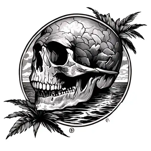 Guam with laddy stone tattoo design idea