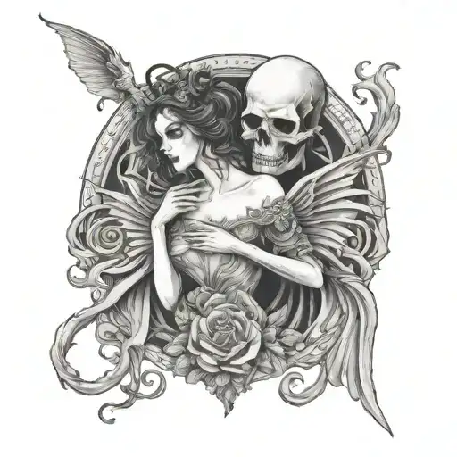death and the maiden tattoo design idea