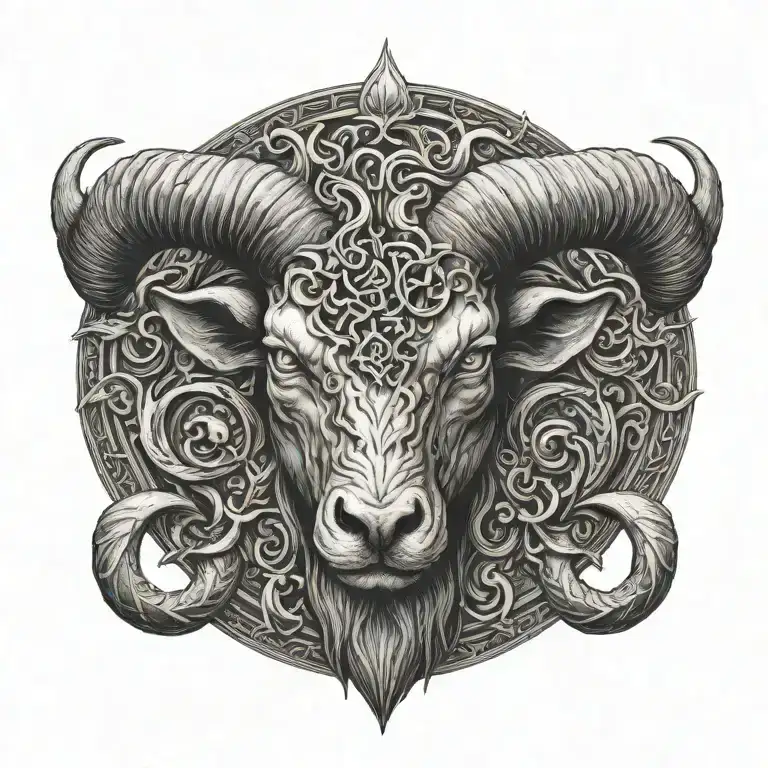 demonic aries symbol tattoo design idea