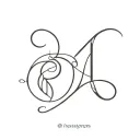 letter J with 2 hearts tattoo design idea
