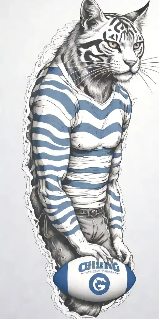 Geelong cats football club AFL stadium in background  tattoo design idea