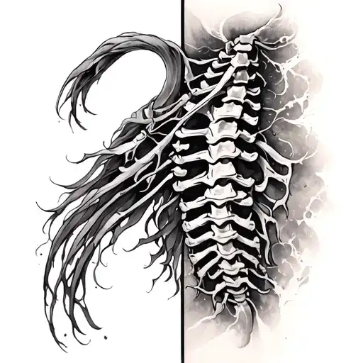 Spine Vertical Tatto Athens Grace Agiar Parses tattoo design idea
