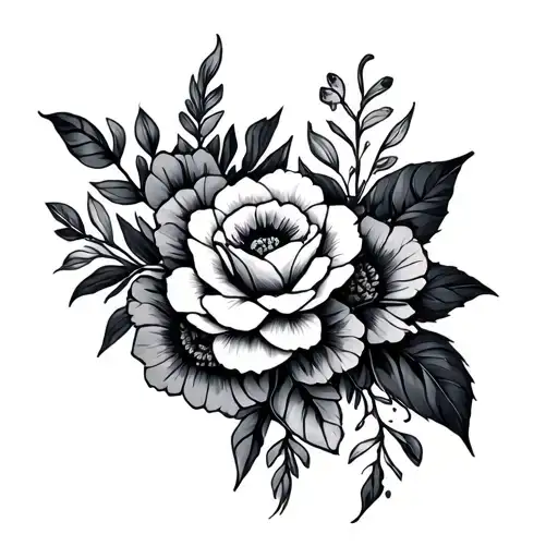 mahal kita with flowers wrapped tattoo design idea