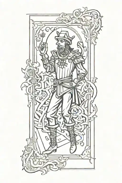 The Fool Tarot card (Contrast and Duality) tattoo design idea