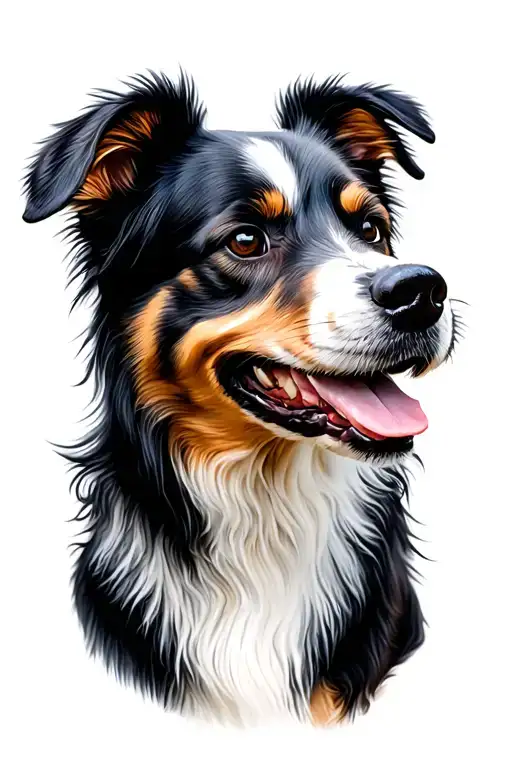 dog sitting tattoo design idea