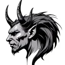devil behind ear tattoo design idea