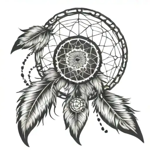 cherokee dream catcher tattoo design idea