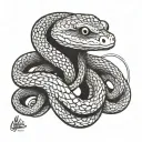 hybrid of snake and eel with lots of eyes tattoo design idea