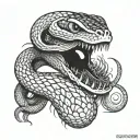 hybrid of snake and eel with lots of eyes tattoo design idea