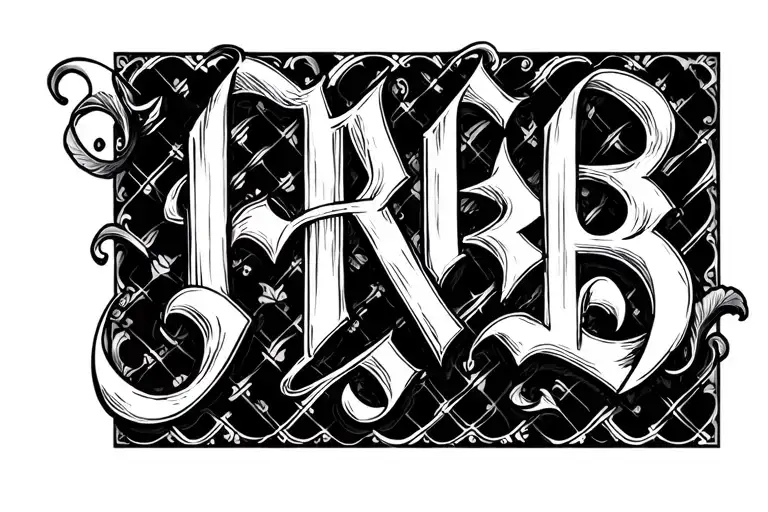 fancy calligraphy PRB tattoo design idea