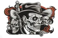 dead man walking tattoo design idea