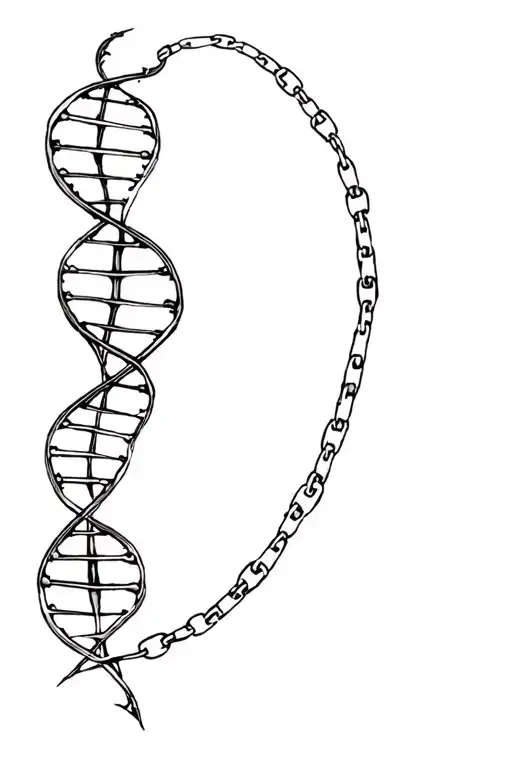 Dna chain and tree tattoo design idea
