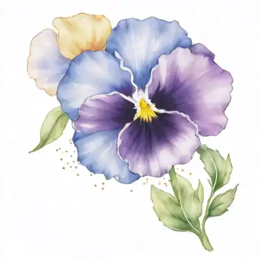 pansy flower tattoo design idea