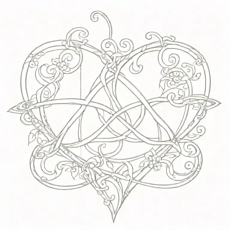 reversed triquetra heart tattoo design idea