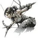Tomb Raider, Realistic, Rise of The Tomb Raider, Lara Croft, hunt, Bow and arrow, stand up, face tattoo design idea