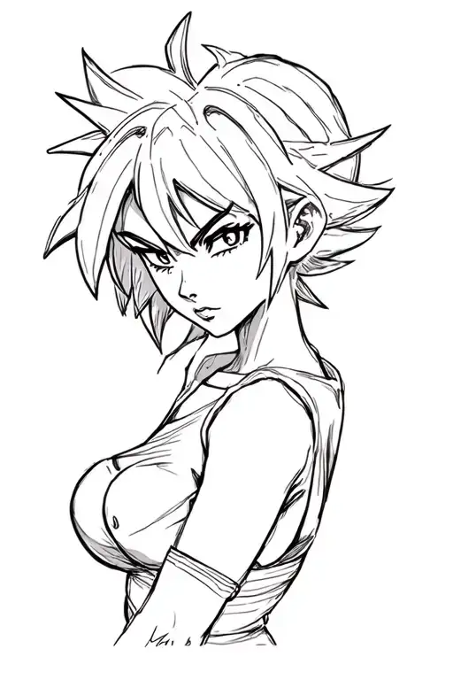 sexy dragon ball bulma tattoo design idea