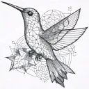 colibri alone melting human tattoo design idea