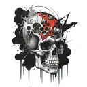 skull thunder storm tattoo design idea