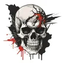 skull thunder storm tattoo design idea