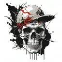skull thunder storm tattoo design idea