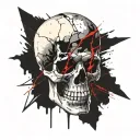 skull thunder storm tattoo design idea