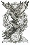 arm tattoo with liverpool bird wings tattoo design idea
