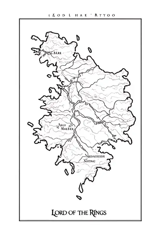 Lord Of The Rings Map tattoo design idea