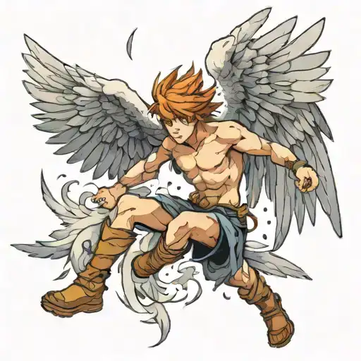 icarus falling tattoo design idea