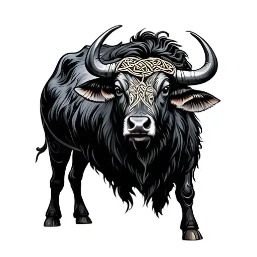 Water Buffalo Celtic tattoo design idea