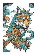 minecraft wolf tattoo design idea