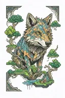 minecraft wolf tattoo design idea