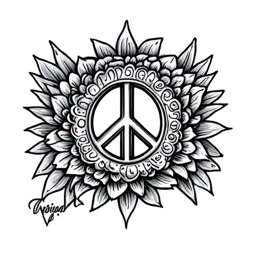 peace love and prosperity tattoo design idea