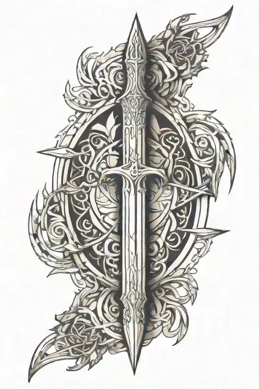 Narsil sword elvish tattoo design idea