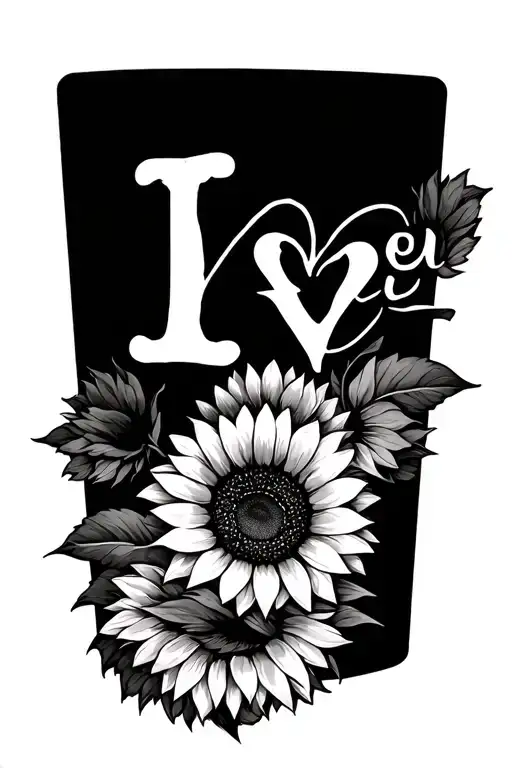 western/ I love you memorial/ sunflowers wrapped tattoo design idea