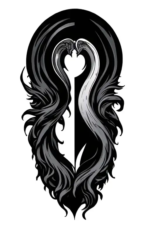 good vs evil gemini sign tattoo design idea
