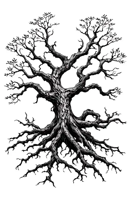 Dead Tree Of Life intertwined symbolizing tattoo design idea