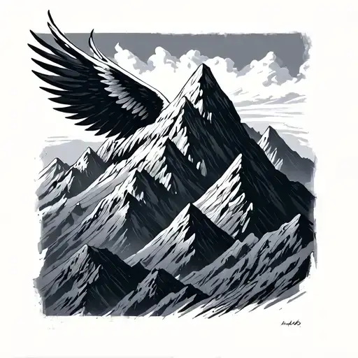 fourth wing and Velaris mountains coming tattoo design idea