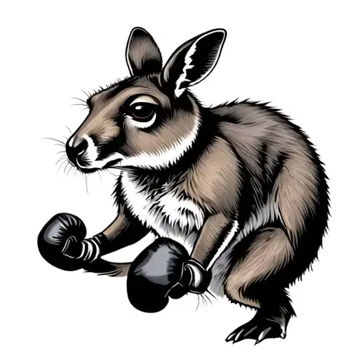 Boxing Kangaroo tattoo design idea