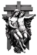 Mary holding Jesus as he's taken down from the cross  tattoo design idea