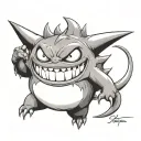 gengar ghost emerging tattoo design idea
