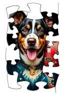 puzzle pieces. I'd like to add my wife's lips, my dogs paws, sports logos, guitars a tattoo design idea