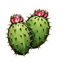 two prickly pear cactus tattoo design idea