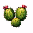 two prickly pear cactus tattoo design idea